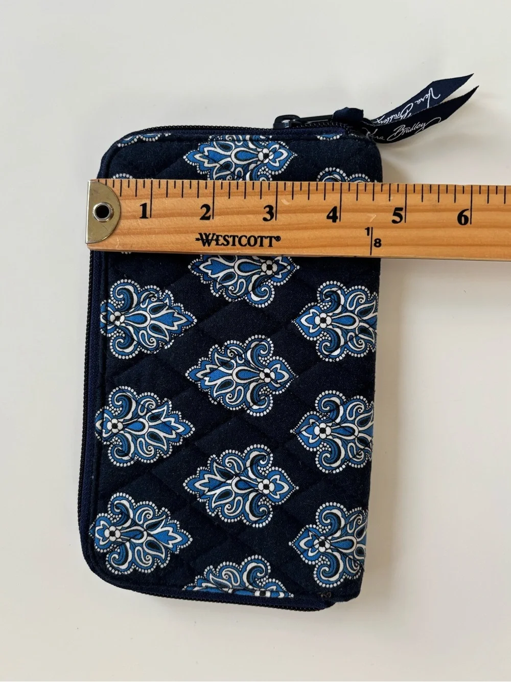 Vera Bradley Quilted Navy Paisley Zip-Around Wallet